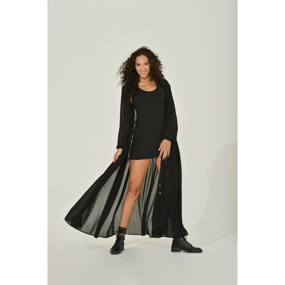 Black Chiffon Maxi Dress | The most comfortable maxi dress ever - Picture 4 of 9